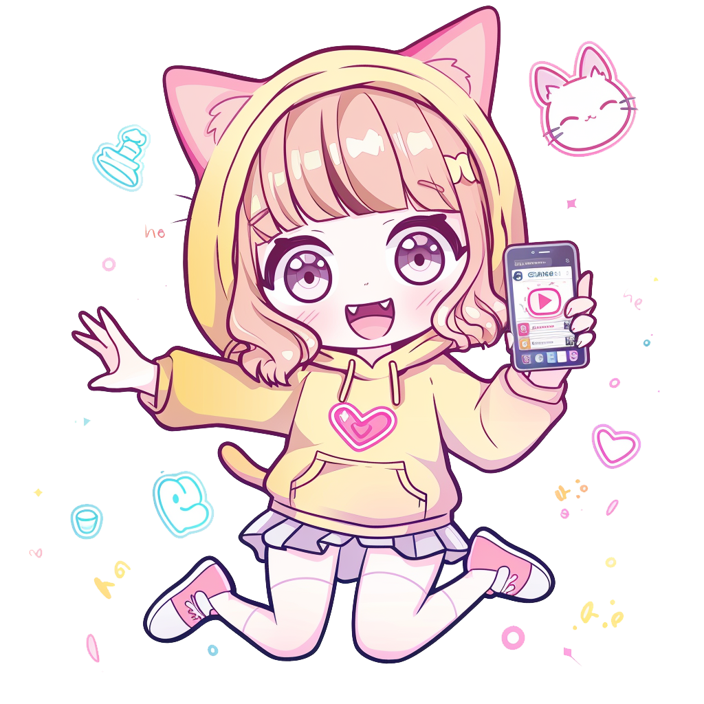 Cute chibi mascot for Melanie's live streams
